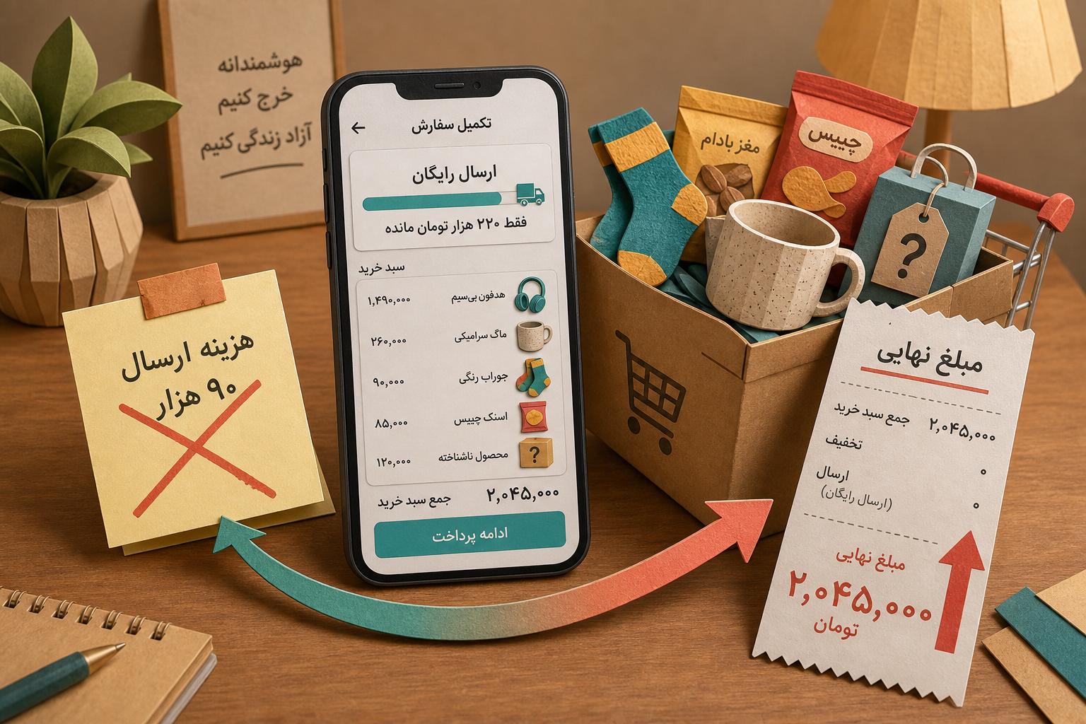 چطور فقط برای گرفتن ارسال رایگان، دو برابر بیشتر خرج میکنیم؟